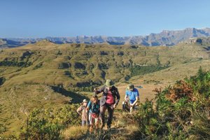 Wanderung in den Drakensberge, Südafrika